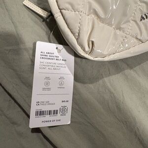 Athleta Quilted Cream Crossbody Bag